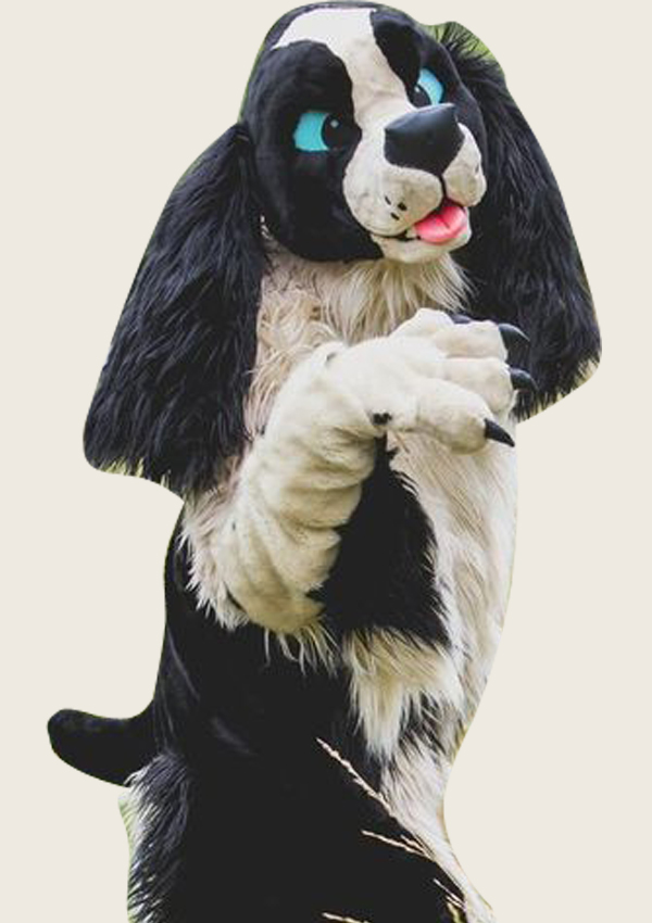 Long Ears Black Color Dog Fursuit